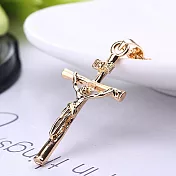 AmaZing 超值!虔誠信仰耶穌十字架短項鍊(2色任選)_金色