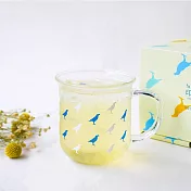 印花樂x好玻-把手水杯/台灣八哥/變色藍白