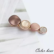 【卡樂熊】時尚亞光月石造型髮夾/邊夾(三色)-粉色