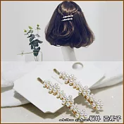 『坂井．亞希子』優雅氣質珍珠六朵花一字髮夾 -2入組