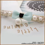 『坂井．亞希子』少女蝴蝶結垂墜珍珠造型彈簧夾 -綠色