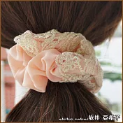 『坂井．亞希子』清新蕾絲花紋刺繡造型髮圈 -米白色