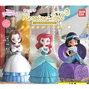 【日本正版授權】全套3款 迪士尼公主 造型轉蛋 扭蛋/轉蛋 環保蛋殼 萬代 397038