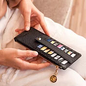 CHENSON真皮 8卡超薄卡包零錢包 黑(W19030-3)