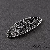 【卡樂熊】韓版低調閃耀水鑽造型髮夾/BB夾(三色)-銀黑色