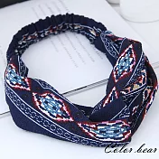 【卡樂熊】韓版波西米亞風造型髮帶(兩色)-藍色