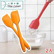 Time Leisure 餐廚烘焙奶油攪拌耐高溫矽膠一體刮刀 2入/顏色隨機