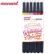 MONAMI彩藝軟筆6色組 花花系