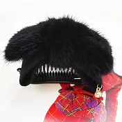 【PinkyPinky Boutique】豪華兔毛 蝴蝶結髮夾/馬尾夾(黑色)