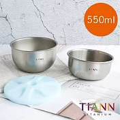 【鈦安純鈦餐具 TiANN】外出收納純鈦雙碗含蓋組