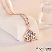 【Sayaka紗彌佳】925純銀夢幻仙杜瑞拉鑲鑽南瓜車造型項鍊 -玫瑰金色
