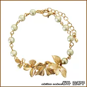 『坂井．亞希子』春暖花開四朵花珍珠手鍊 -淡綠色