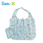 【日本正版授權】角落生物 冰淇淋篇 摺疊購物袋/環保袋/手提袋 角落小夥伴 -藍色款