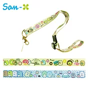 【日本正版授權】角落生物 寬版頸掛繩/手機頸掛繩/手機掛繩/證件套掛繩 角落小夥伴 -黃色款