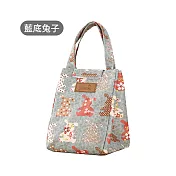 【E.dot】防潑水牛津布保溫保冷便當袋藍底兔子