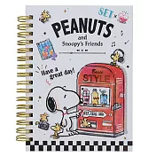Kamio A6 線圈方格筆記本 SNOOPY 販賣機白