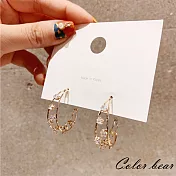 卡樂熊】韓版圓圈閃耀925銀耳環-金色