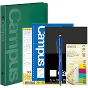 【獨家套組】KOKUYO CAMPUS 秋冬限定色活頁套組-深綠