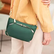 CHENSON真皮 5口袋輕鬆出門小物斜背包 綠(W07950-G)綠