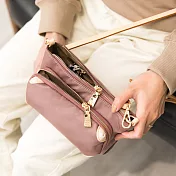 CHENSON真皮 5口袋輕鬆出門小物斜背包 粉(W07950-P)粉