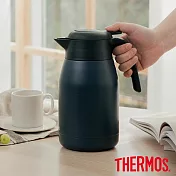 【THERMOS 膳魔師】按壓式 不鏽鋼真空保溫壺1.5L (THS-1501-BBK)黛藍色