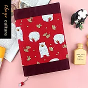 珠友官方獨賣 A5/25K台灣花布多功能可調式書衣/書皮/書套-01果實與熊的相遇