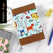 珠友官方獨賣 A6/50K台灣花布多功能可調式書衣/書皮/書套-01我的動物小伙伴