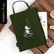 珠友官方獨賣 A6/50K台灣棉布直式手提拉鍊攜書袋/手提袋/收納袋(日誌適用)-02抹茶綠