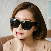 【ALEGANT】時尚象灰色圓框全罩式寶麗來偏光墨鏡/外掛式UV400太陽眼鏡/包覆套鏡