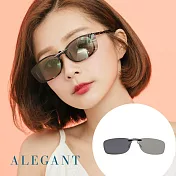【ALEGANT】冰島灰鋁鎂合金夾式結構寶麗來偏光太陽眼鏡/UV400墨鏡/車用夾片/外掛夾式鏡片