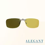 【ALEGANT】檸檬黃鋁鎂合金夾式結構感光變色夜視防眩光寶麗來偏光太陽眼鏡/UV400墨鏡/車用夾片/外掛夾式鏡片