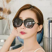 【ALEGANT】復古純黑金邊質感寶麗來偏光墨鏡/UV400太陽眼鏡