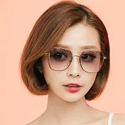 【ALEGANT】韓系北極銀邊鑲嵌漸層灰墨鏡/UV400太陽眼鏡