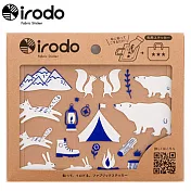 IRODO轉印貼紙-大(露營趣/藍白相間)