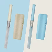 nubo 藍鯨吸管 小鯨盒組(二入)米/藍