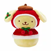 Sanrio 聖誕節系列 迷你絨毛沙包玩偶 手心玩具 擺飾 布丁狗 聖誕披風 紅黃