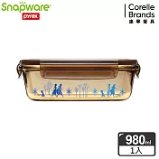 【聯名限定】Snapware 康寧密扣 冰雪奇緣耐熱玻璃保鮮盒長方型-980ml