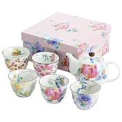 【和藍】美濃燒｜花語茶壺茶杯五入禮盒