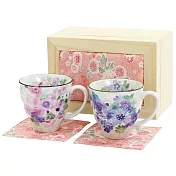 【和藍】美濃燒｜花工房馬克杯墊木箱禮盒