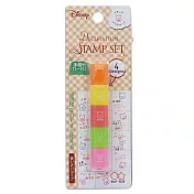 sun-star  迷你方形筆型萬用印章 裝飾印章 手帳印章 迪士尼 小熊維尼 橘蓋