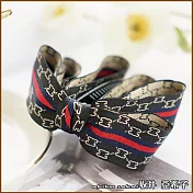 『坂井．亞希子』經典直條菱格紋緞帶蝴蝶結造型扭扭夾 -黑色