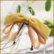 『坂井．亞希子』素色多層次絲絨蝴蝶結馬尾夾 -杏色