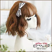 【akiko kids】海洋風條紋蝴蝶結船舵造型髮箍 -黑白條紋