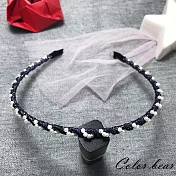 【卡樂熊】甜美風絢麗的愛造型髮箍(兩色)-深藍色