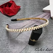 【卡樂熊】氣質純粹珍珠造型髮箍(兩色)-金色