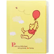 sun-star A4 7層檔案資料夾附夾鍊袋 小熊維尼 紅氣球 黃