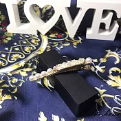 【卡樂熊】水晶珍珠造型髮夾(三色)-白色