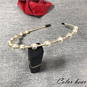 【卡樂熊】甜美珍珠星空造型髮箍-金色