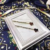 【卡樂熊】簡單迷你愛心造型髮夾/一字夾-金色