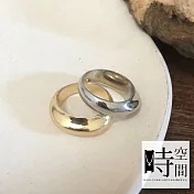 『時空間』極簡實心素色亮面造型戒指 -金色